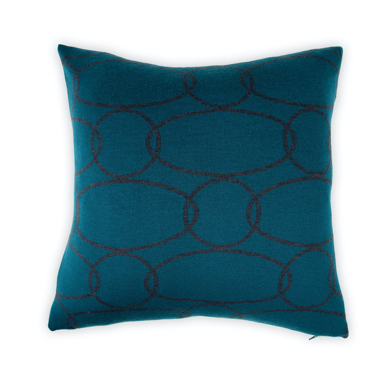 Kissenhülle 50x50cm Rings, petrol/dunkelgrau