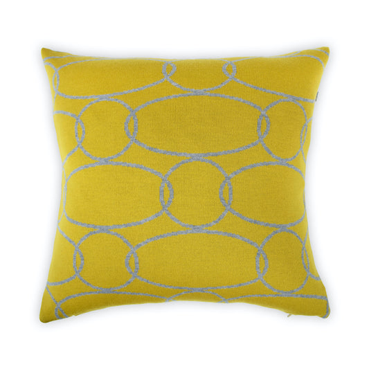 Cushion cover 50x50cm Rings, mustard / gray