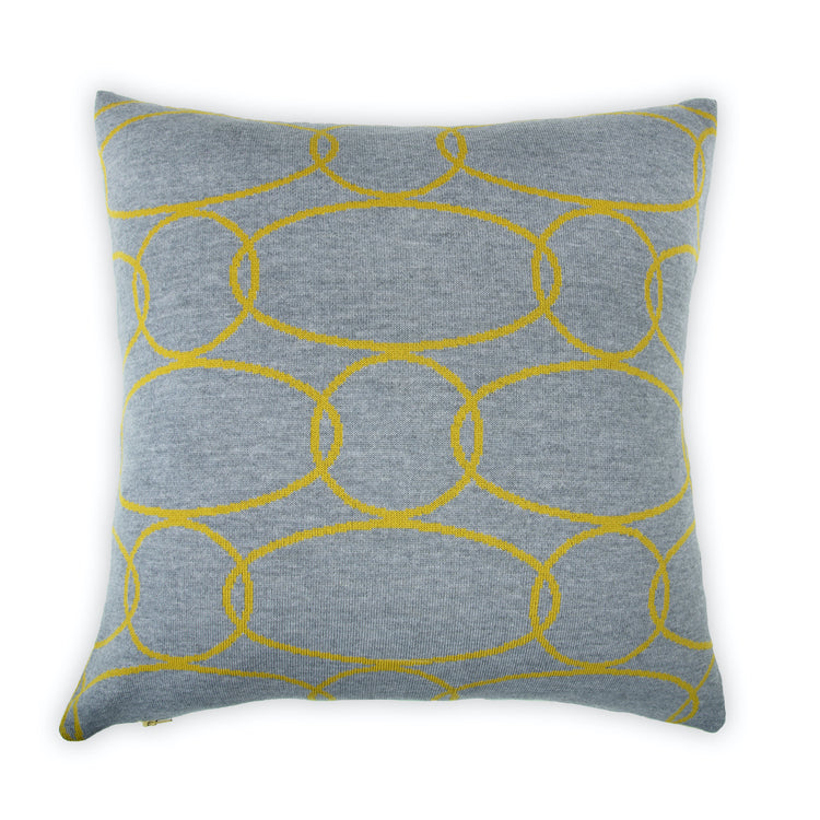 Kissenhülle 50x50cm Rings, senf/grau