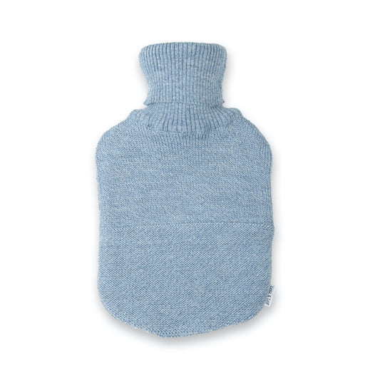 Baby / children's hot water bottle Valerie, light blue mottled