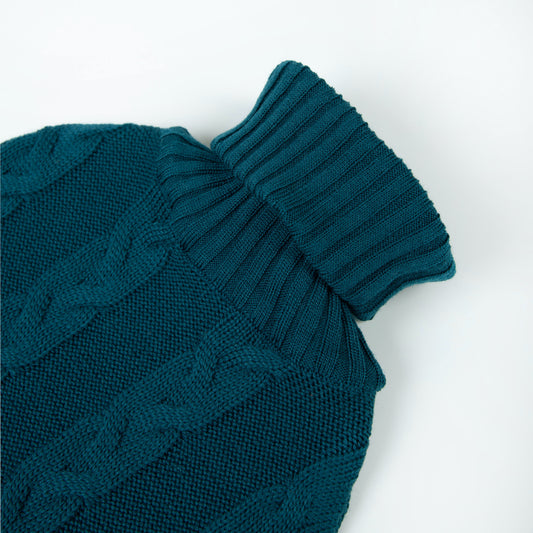 Wärmflasche Zopf, petrol