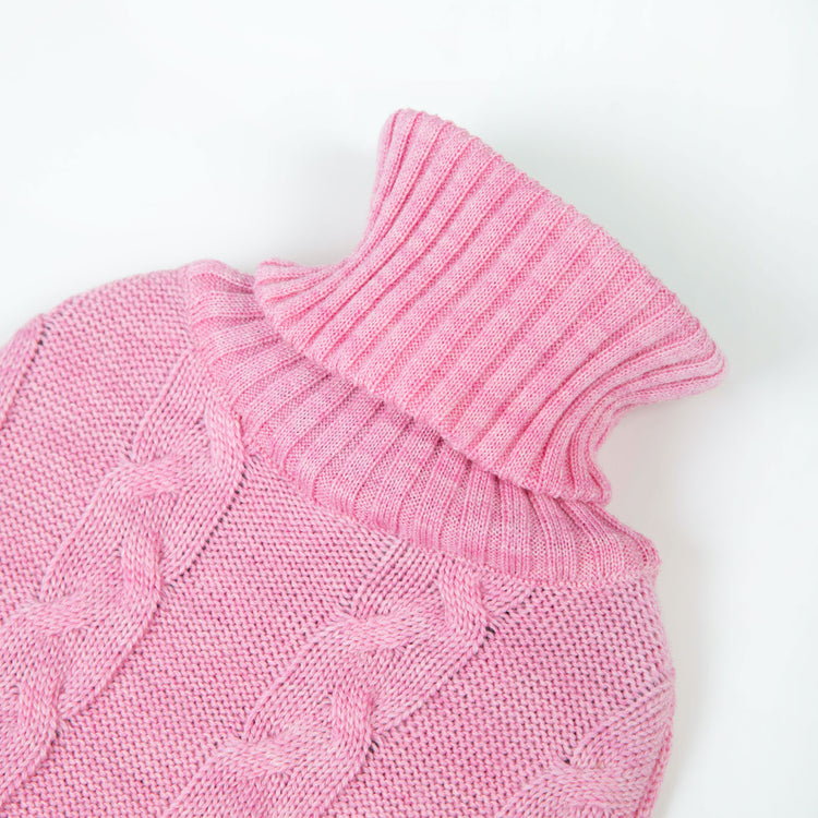 Wärmflasche Zopf, rosa meliert