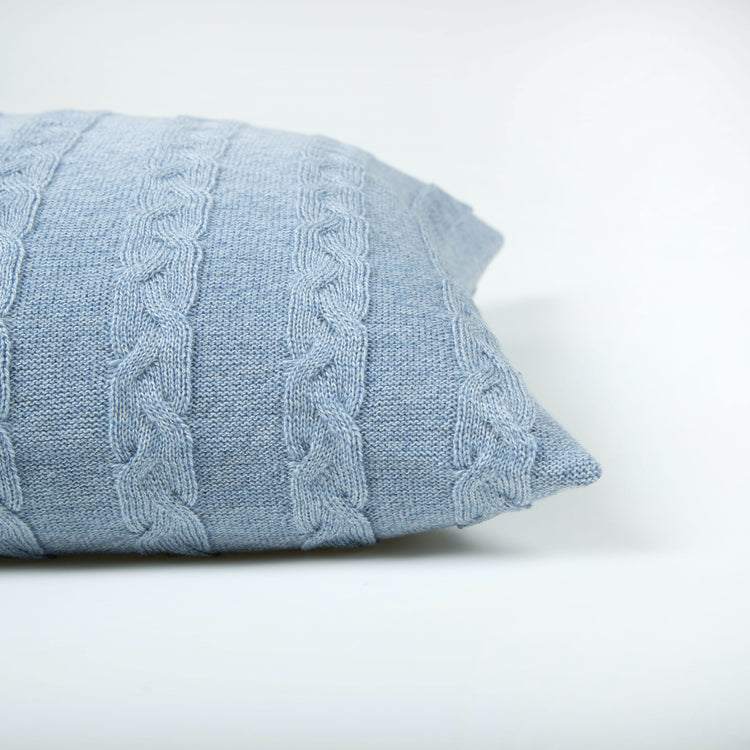 Cushion cover 40x40cm plait, light blue mottled