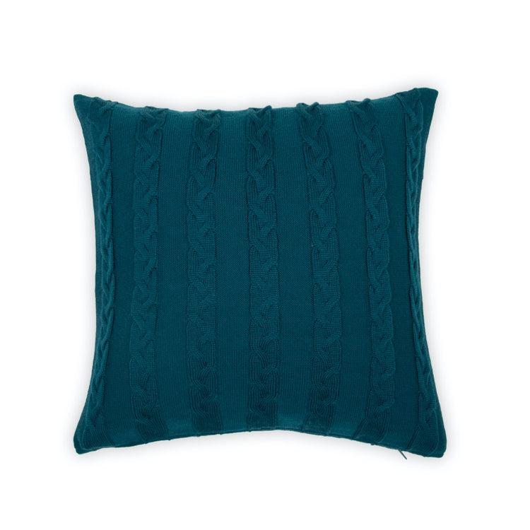 Kissenhülle 40x40cm Zopf, petrol/indigo