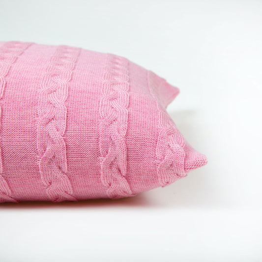 Kissenhülle 40x40cm Zopf, rosa meliert