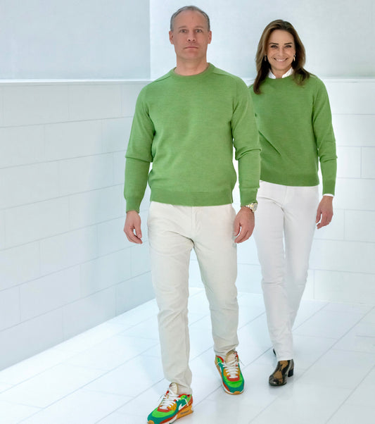 Pullover ULI, unisex, hellgrün meliert