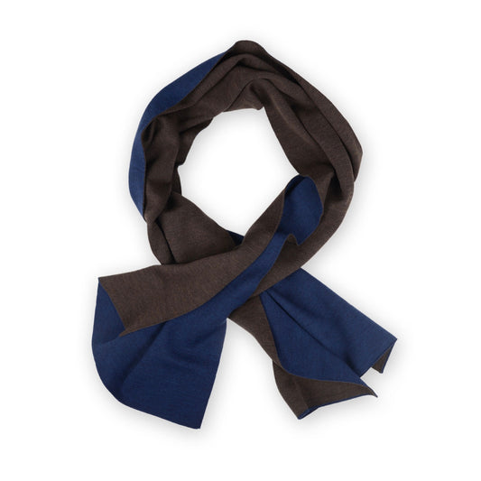 Schal Doubleface 50x180cm, blau/braun
