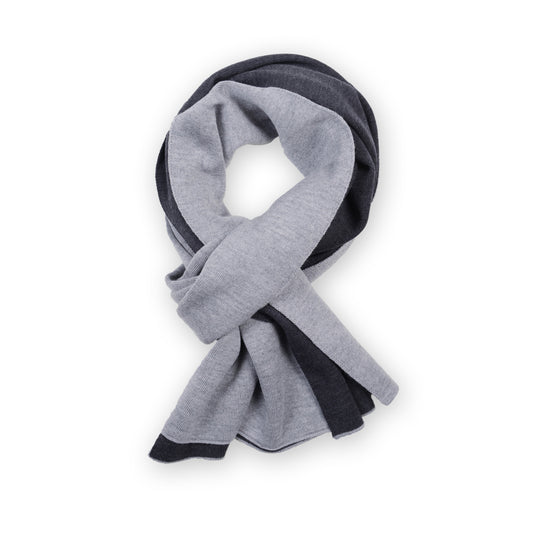 Schal Doubleface 50x180cm, grau/dunkelgrau