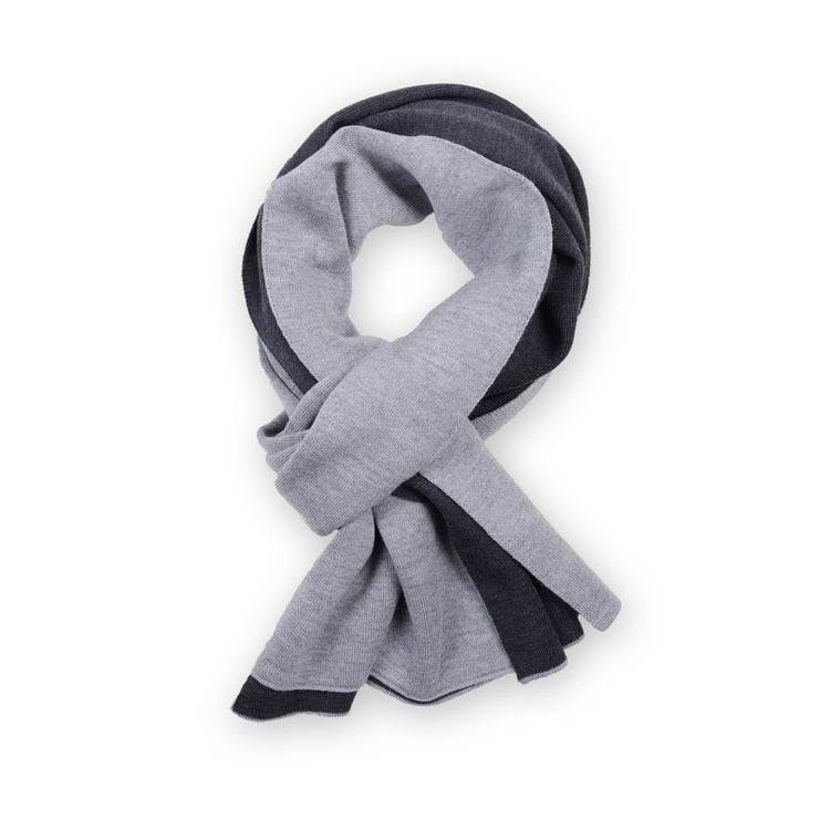 Schal Doubleface 50x180cm, grau/dunkelgrau