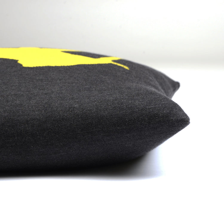 Cushion cover 50x50cm Elephant, dark gray / yellow