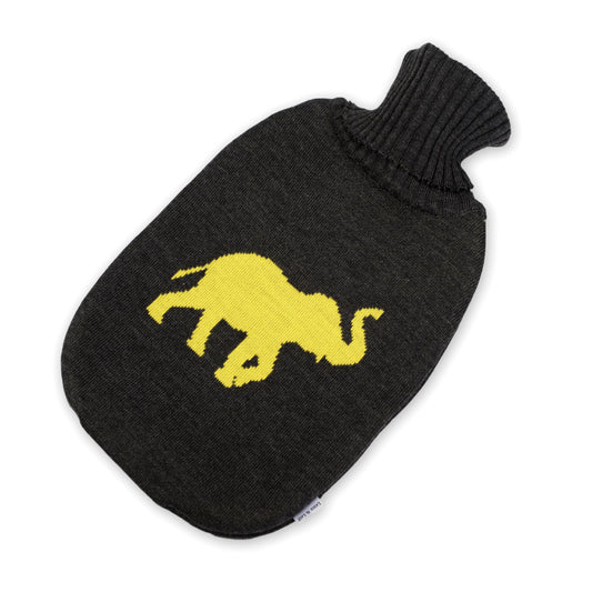 Hot water bottle 2l Elephant, dark gray / yellow