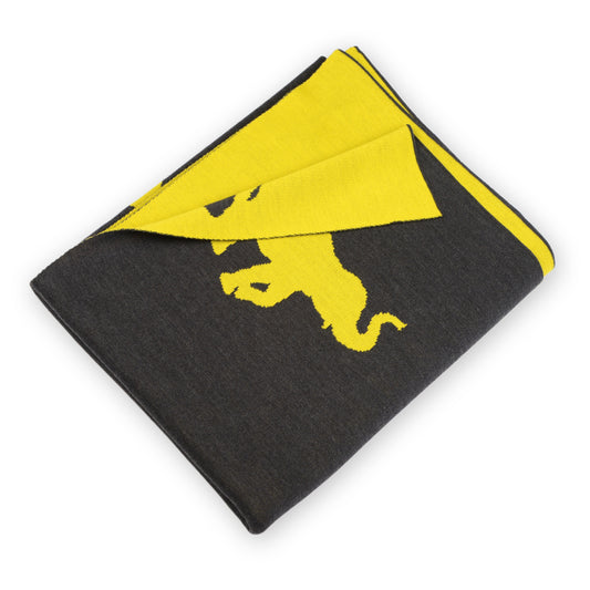 Decke 140x180cm Elephants, dunkelgrau/gelb