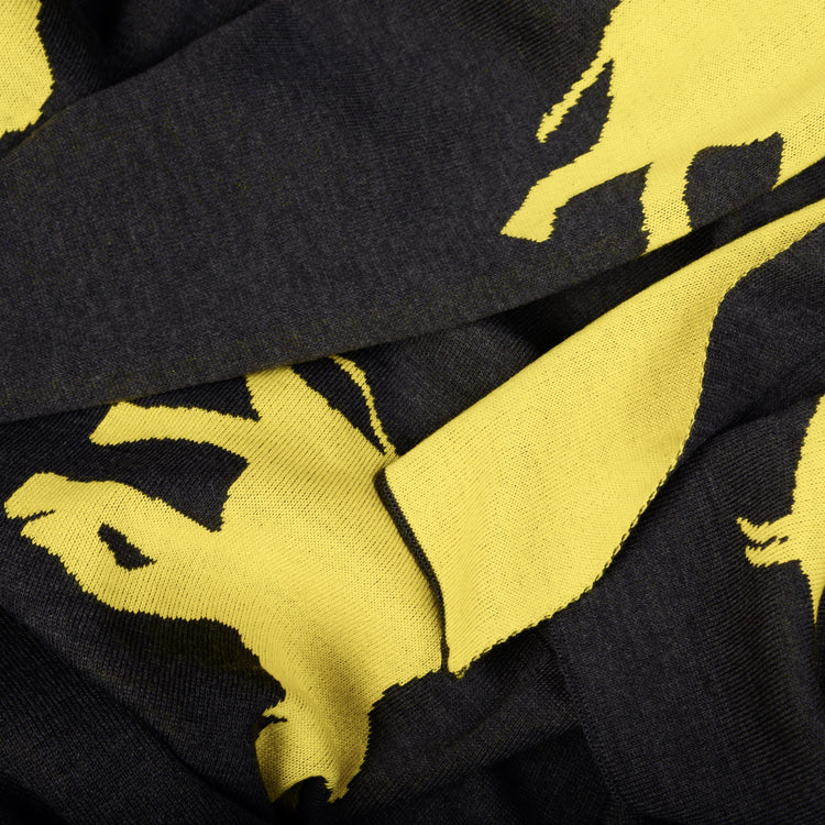 Decke 140x180cm Elephants, dunkelgrau/gelb