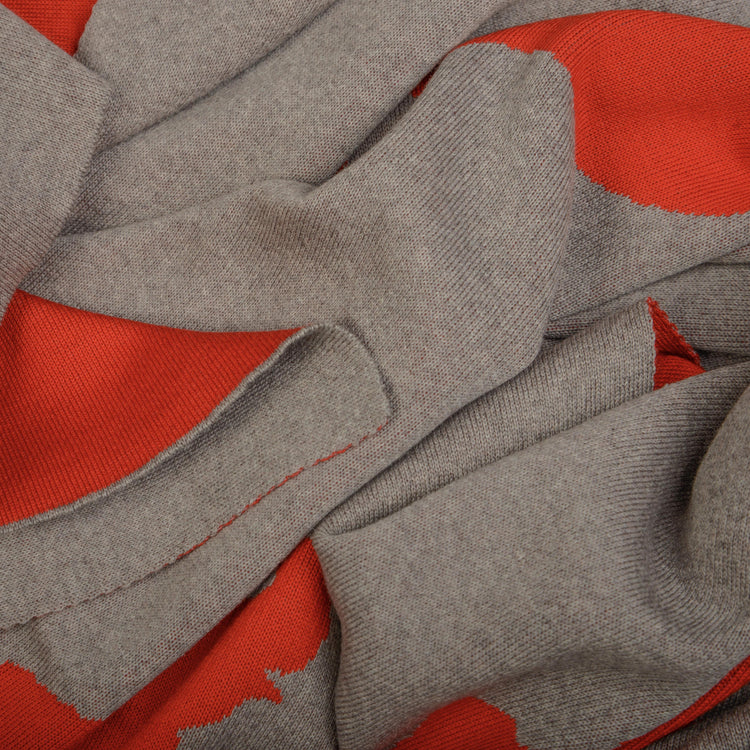 Decke 140x180cm Elephants, beige/rot