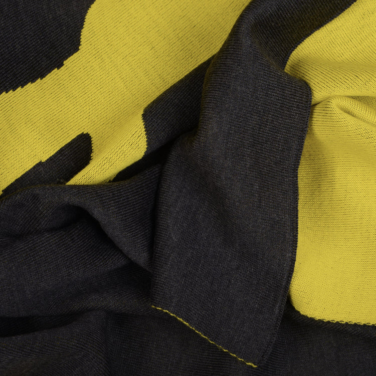 Decke 140x180cm Elephant, dunkelgrau/gelb