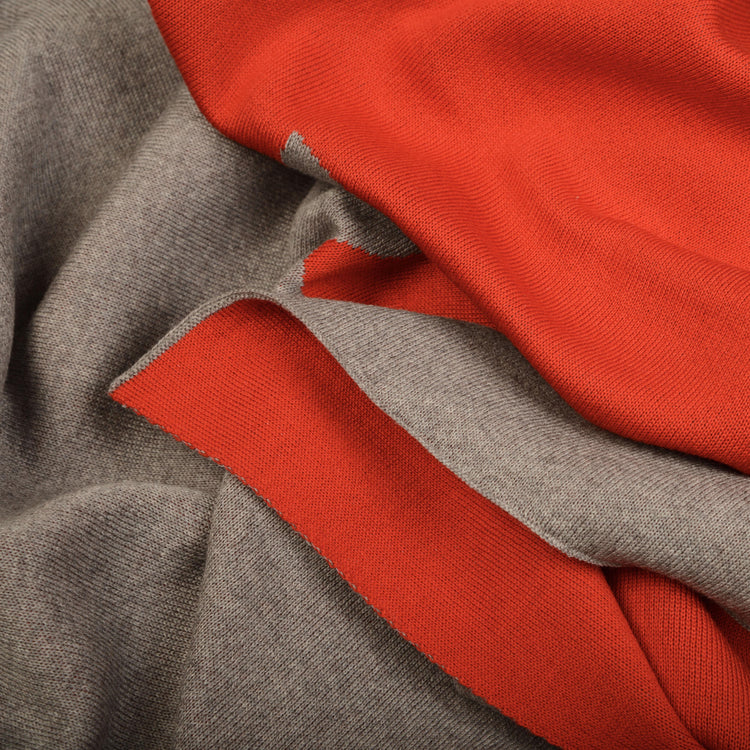 Decke 140x180cm Elephant, beige/rot