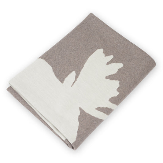 Decke 140x180cm Elk, beige/weiß