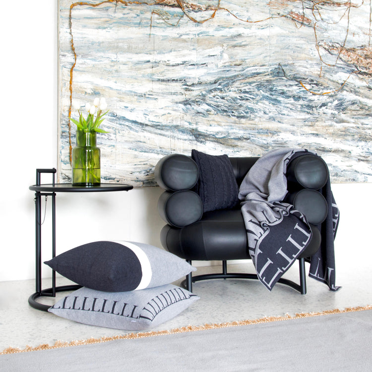 Decke 140x180cm LLLL, grau/dunkelgrau