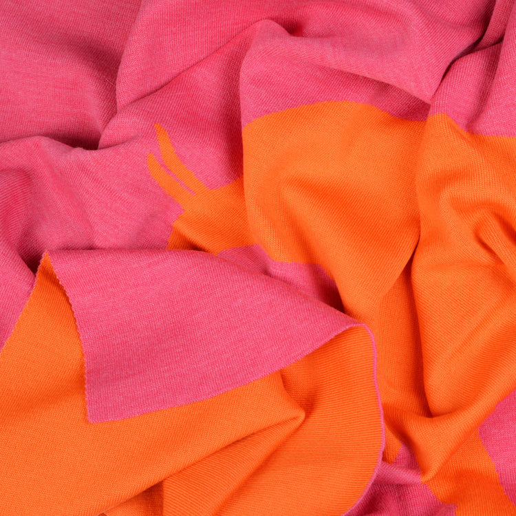Blanket 140x180cm Elephant, magenta / orange