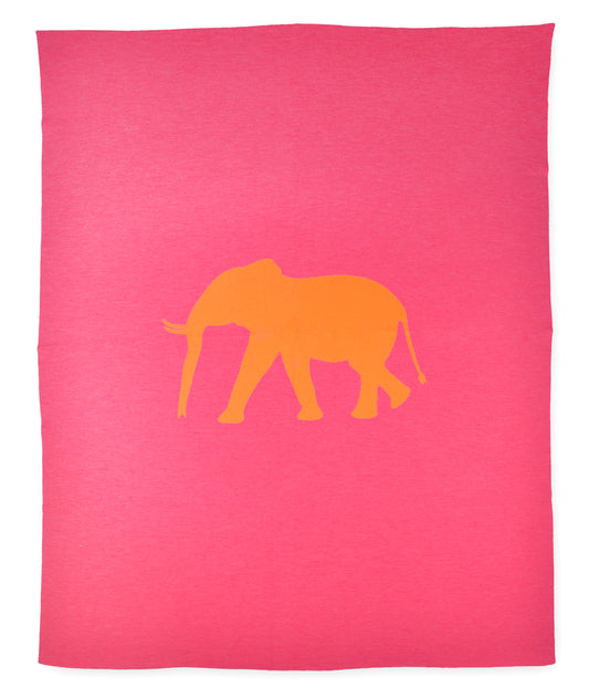 Decke 140x180cm Elephant, magenta/orange