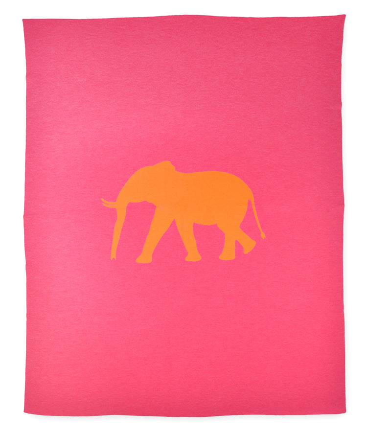 Decke 140x180cm Elephant, magenta/orange