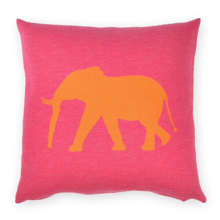 Cushion cover 50x50cm Elephant, magenta / orange
