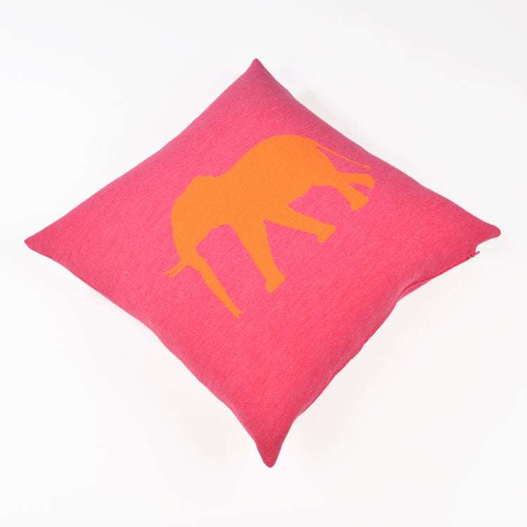 Cushion cover 50x50cm Elephant, magenta / orange