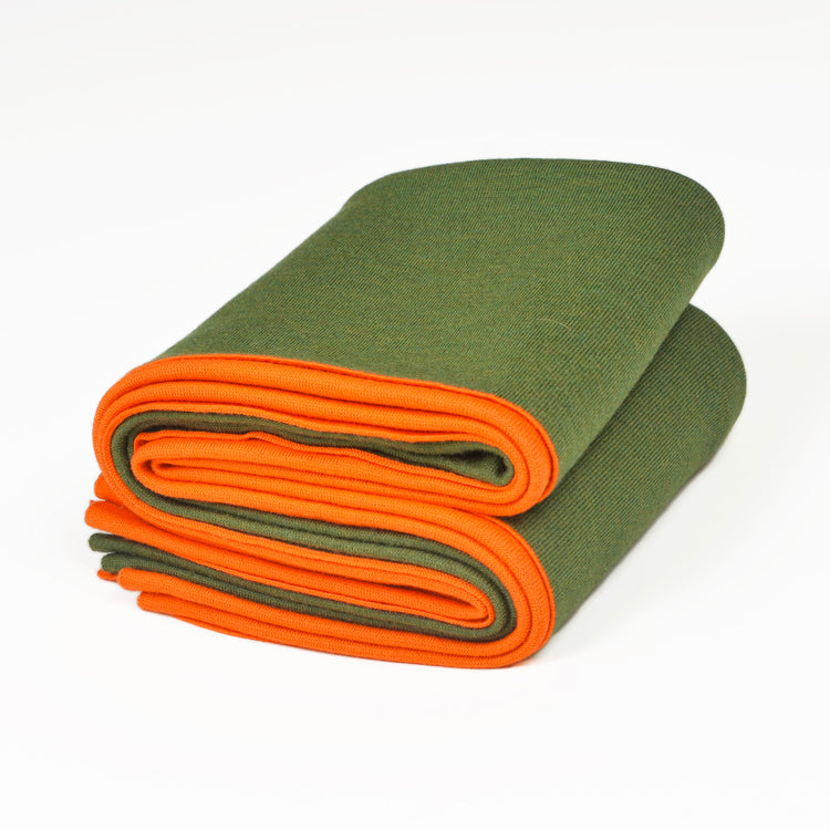 Blanket 140x180cm double face, green / orange