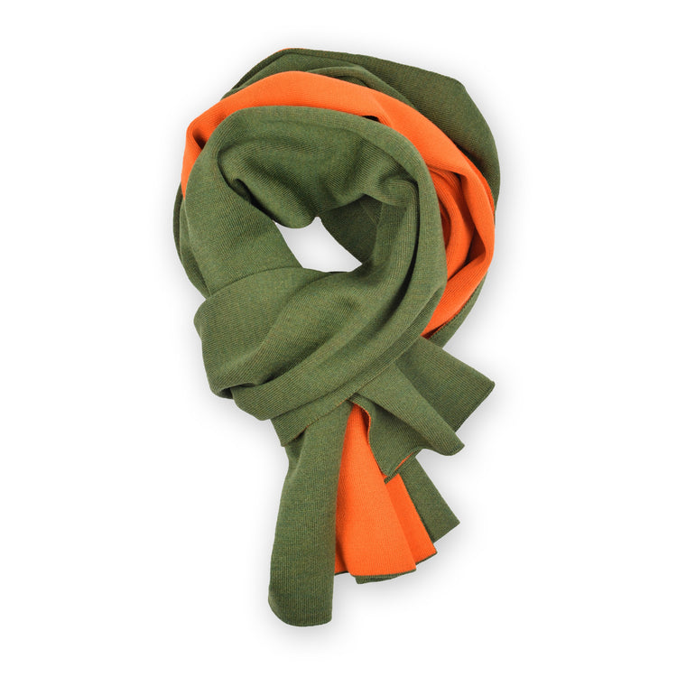 Schal Doubleface 50x180cm, grün/orange