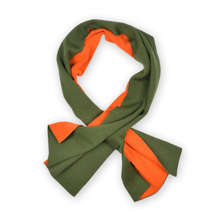 Schal Doubleface 50x180cm, grün/orange