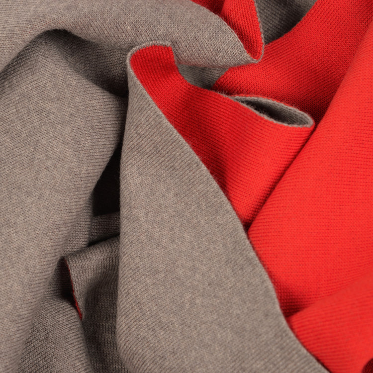 Schal Doubleface 50x180cm, rot/beige