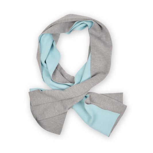 Schal Doubleface 50x180cm, grau/türkis