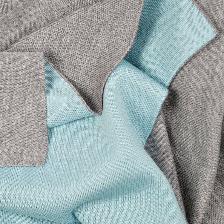 Schal Doubleface 50x180cm, grau/türkis