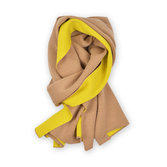 Schal Doubleface 50x180cm, camel/gelb