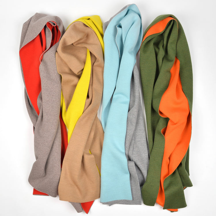 Schal Doubleface 50x180cm, camel/gelb