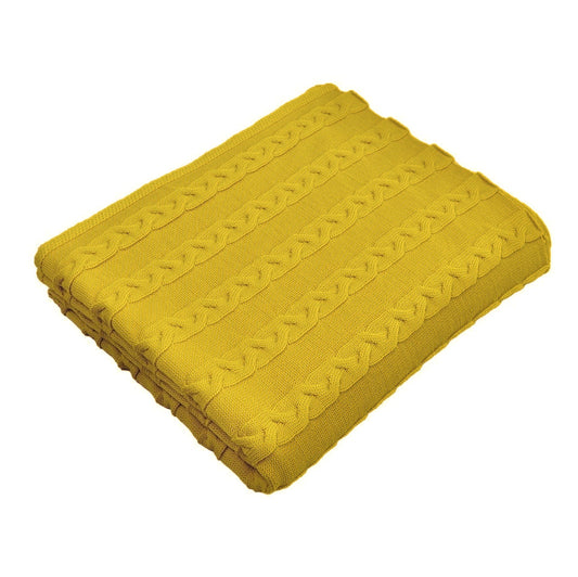 Decke 140x180cm Zopf, senf