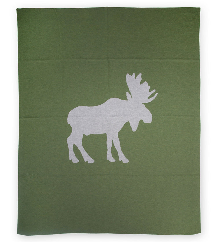 Decke 140x180cm Elk, dunkelgrün - Lenz & Leif