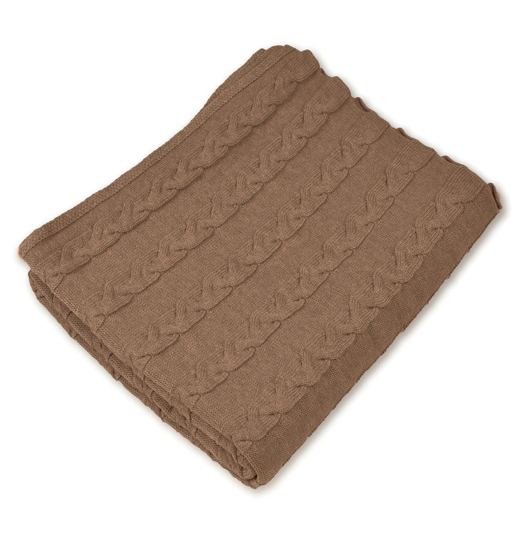 Blanket 140x180cm plait, light brown