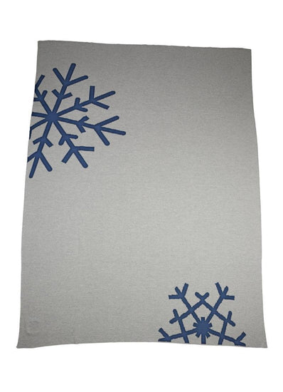 Decke 140x180cm 2 Snowflakes, grau/blau - Lenz & Leif