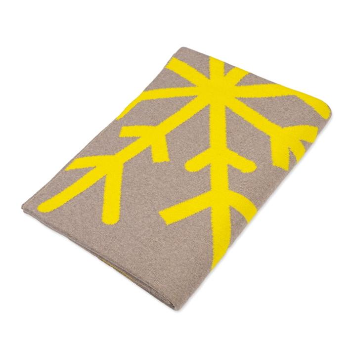 Decke 140x180cm 2 Snowflakes, beige/gelb - Lenz & Leif