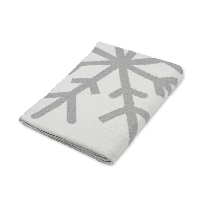 Decke 140x180cm 2 Snowflakes, weiß/grau - Lenz & Leif