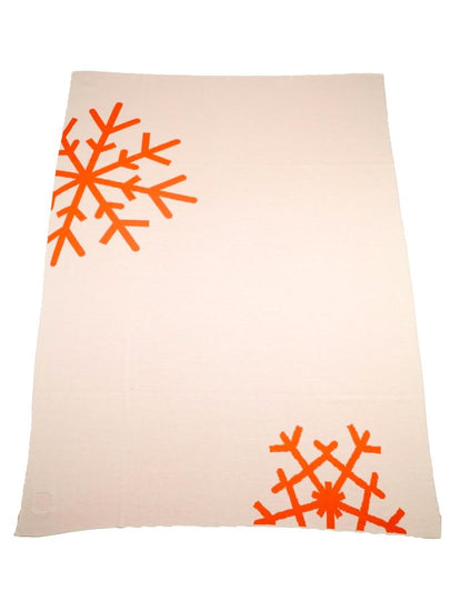 Decke 140x180cm 2 Snowflakes, weiß/orange - Lenz & Leif
