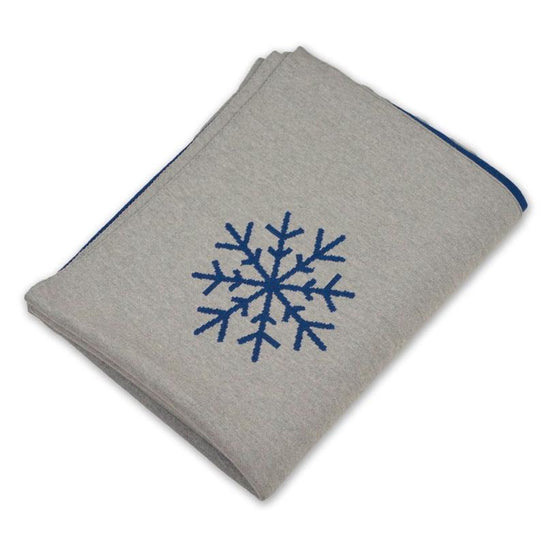 Decke 140x180cm 13 Snowflakes, grau/blau - Lenz & Leif