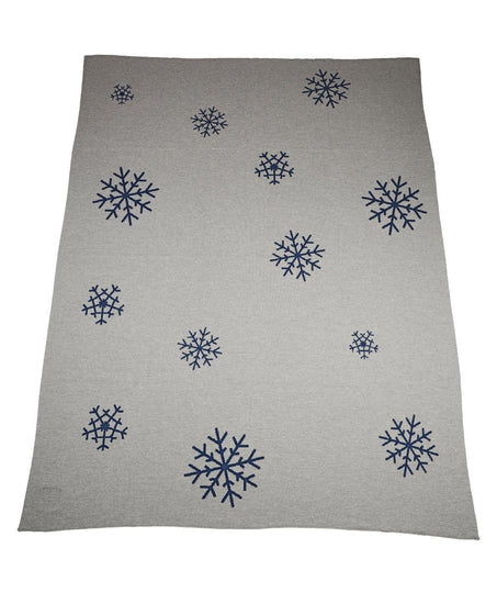 Decke 140x180cm 13 Snowflakes, grau/blau - Lenz & Leif