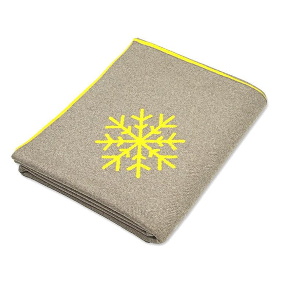 Decke 140x180cm 13 Snowflakes, beige/gelb - Lenz & Leif