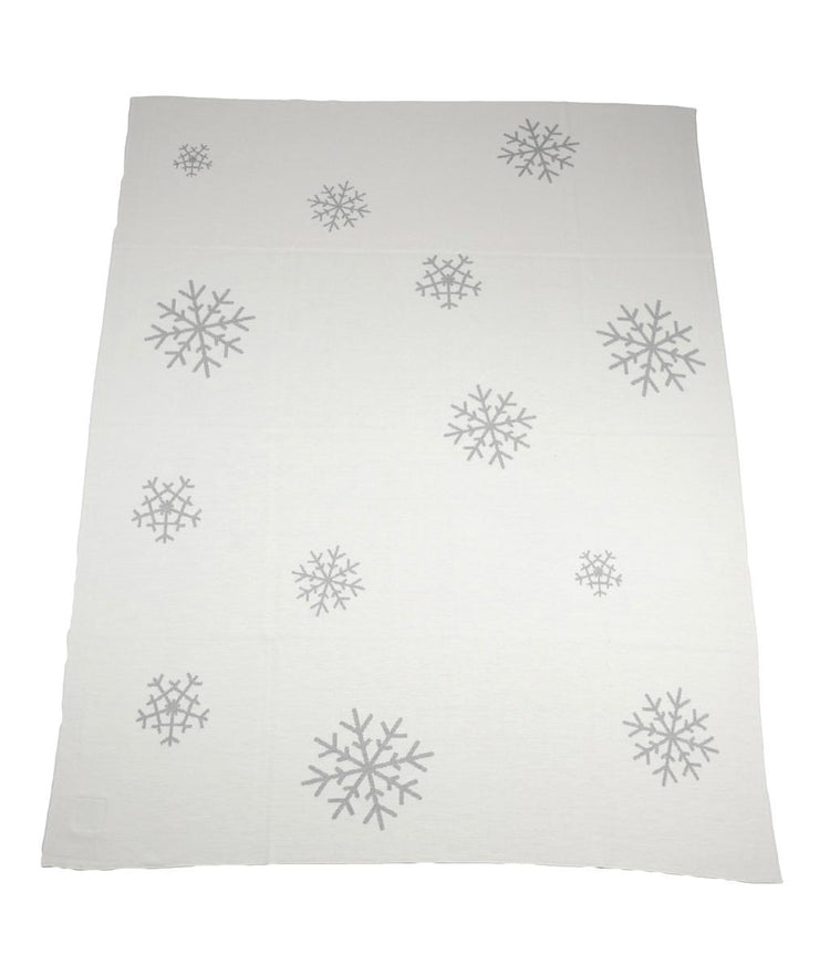 Decke 140x180cm 13 Snowflakes, weiß/grau - Lenz & Leif