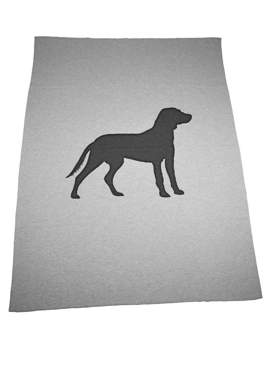 Decke 140x180cm Dog, grau/dunkelgrau - Lenz & Leif