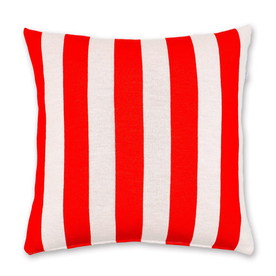 Kissenhülle 50x50cm Stripes, rot/weiß - Lenz & Leif