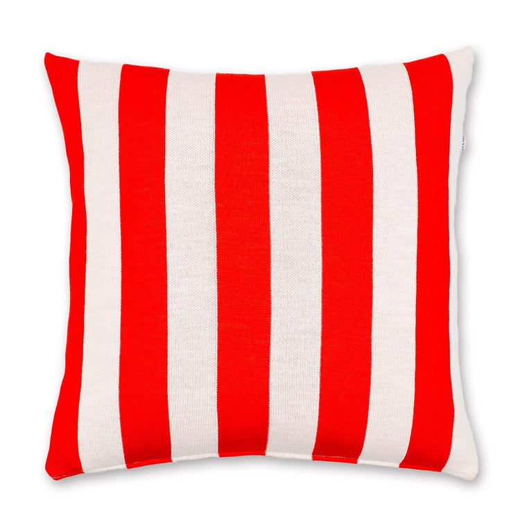 Kissenhülle 50x50cm Stripes, rot/weiß - Lenz & Leif