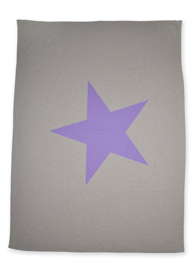 Decke 140x180cm  Star, beige/lila - Lenz & Leif